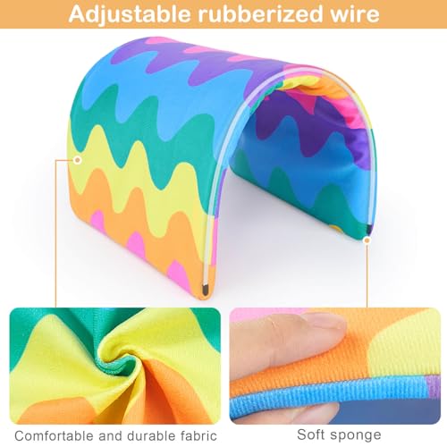 Bienbee Guinea Pig Tunnel, Guinea Pig Hideout, Washable Rabbit Tunnel and Bunny House, Rabbit Toys in Cages for Guinea Pig Bunny Rabbit Small Animal Rainbow Wave