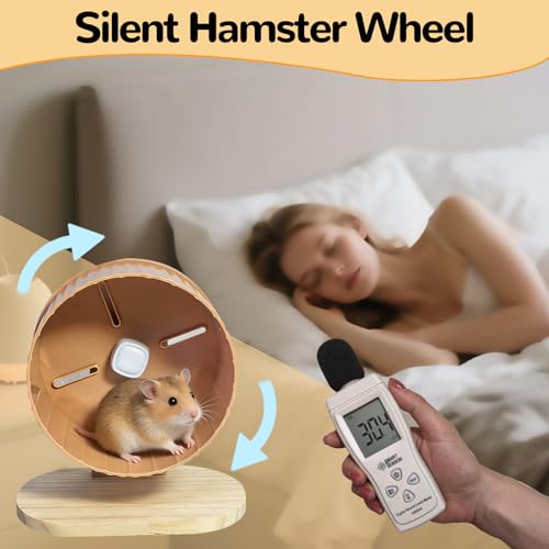 6.7in Silent Hamster Exercise Wheel Hamster Toy Cage Accessories with Adjustable Stand for Juvenile Gerbils Dwarf Hamsters (Orange) - color: Orange
