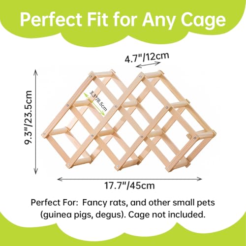 Wooden Rat Climbing Toys for Pet Rats - Natural Cage Accessories,Climbing Ladder,Hanging Enrichment Toys for Fancy Rats,Fun & Safe Play & Chew Activities,M - size: Medium