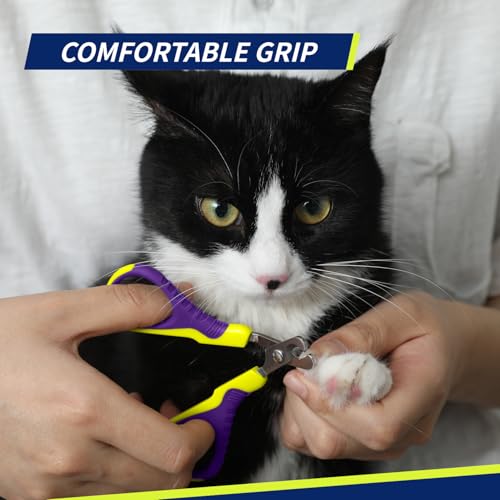 Pet Nail Clippers U07.1, Professional Claw Trimmer, Bended Scissor Special for Cats, Kittens, Dogs, Puppies, Small Animals, Yellow/Purple - color: #16 Yellow/Purple