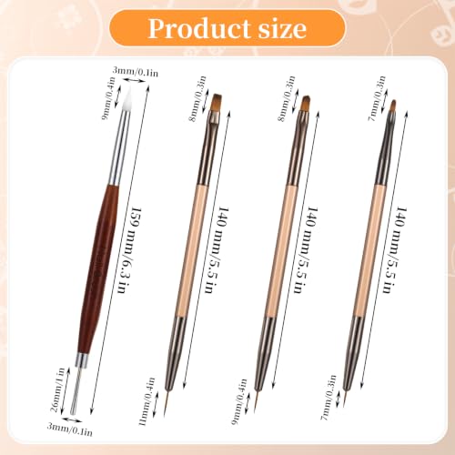 Nail Art Clean Up Brushes,Nail Brushes for Cleaning Polish Mistakes on the Cuticles, Acetone Resistant Nail Brush, Fingernail Cleaning Brushes for Nail Art and Designs (Brown) - color: Brown