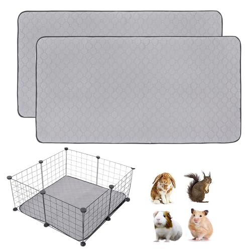 2Pack Guinea Pig Cage Liners, 28''X28'' Washable Guinea Pig Pee Pads, Non Slip Reusable Super Absorbent Guinea Pig Training Mat Bedding Fleece for Small Animals Hamster Rabbit Chinchilla Rat - size: C&C 2x2(28" x 28") 2Pack
