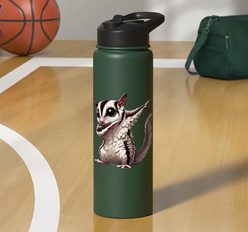 Sugar Glider, Dabbing | Kids, Girls, Boys | Sugar Glider Stainless Steel Insulated Water Bottle - color: Dark Green