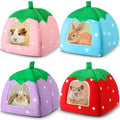 Novabright 4 Pack Guinea Pig Hideout Bed Dwarf Rabbit Bed Sleeping Fleece House Washable Cave Cage Accessories for Little Bunny Ferret Chinchilla Hedgehog (10.2x10.2x9.5 Inches,Fruit Style) - size: 10.2x10.2x9.5 Inches, style: Fruit Style