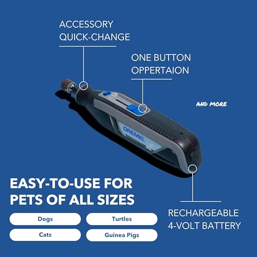 Dremel PawControl 7760-PGK Dog Nail Grinder and Trimmer - Cordless & Rechargeable Pet Grooming Tool Kit - Safe and Humane for Dogs, Cats, and Small Animals - style: 7760-PGK
