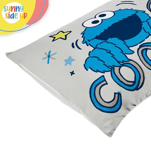 Sunny Side Up Sesame Street 2 Pack Reversible Pillowcases - Double Sided Pillow Covers, Kids Super Soft Elmo and Cookie Monster Bedding - color: Grey - Sesame Street