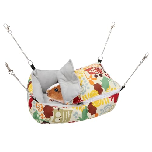 Wontee Guinea Pig Bed Warm Hammock Snuggle Bed for Young Guinea Pig Small Ferret Rat Sugar Glider Squirrel (Yellow) - color: Yellow