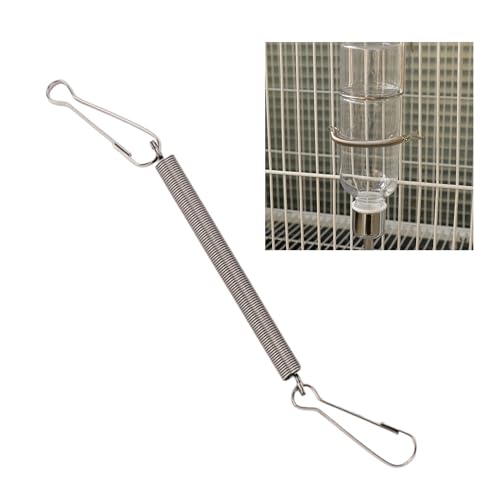 3.1in Spring with Clips Metal Springs 2 Clips Cage Accessories for Small Animal Hamster Guinea Pigs Water Dispenser Water Bottle Clip On Holder