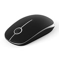 VssoPlor Wireless Mouse, 2.4G Slim Computer Laptop Mouse, Black and Silver | Portable Mouse, Plug & Play USB Nano Receiver, Quiet Silent Optical Mice for Notebook, PC, Laptop, Computer, Windows, Mac - color: Black and Silver