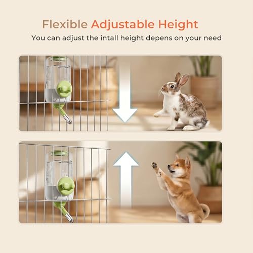 Automatic Hanging Pet Water Dispenser for Cage, 30oz No-Drip Ball Water Bottle for Rabbit, Guinea Pig, Ferret, Chinchilla, Hedgehog & Small Pets (Green) - color: Green02