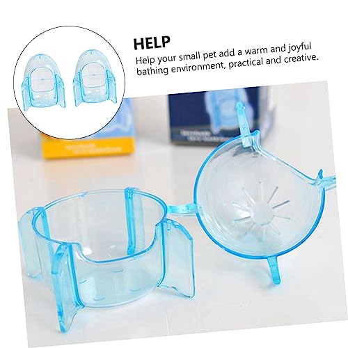 BESPORTBLE 2pcs Sturdy Easy- Pet Hamster Bathtub Small Animal Grooming Quality Plastic Fashionable Design Random Color