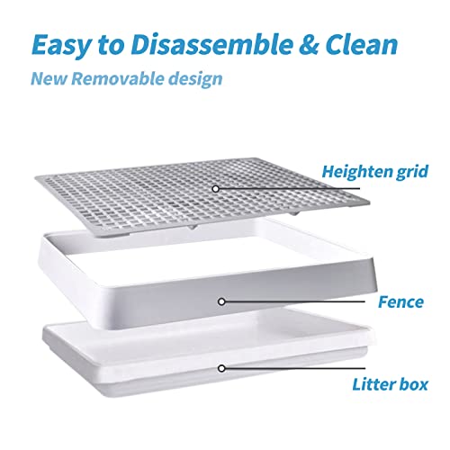 PODOO Rabbit Litter Box – Training Potty Tray for Guinea Pig & Small Pets · Spacious Grid Pan with Low Entrance, Easy-Clean & Odor-Resistant—Helps Keep a Clean Cage and Reduce Mess - size: Large