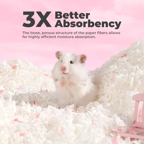Hamster Bedding 25 Liters: Dust-Free and Odor Control Moisture Absorbent Natural Paper Small Pet Bedding - for Hamsters, Rabbits, Guinea Pigs and Small Animal - color: WOODS