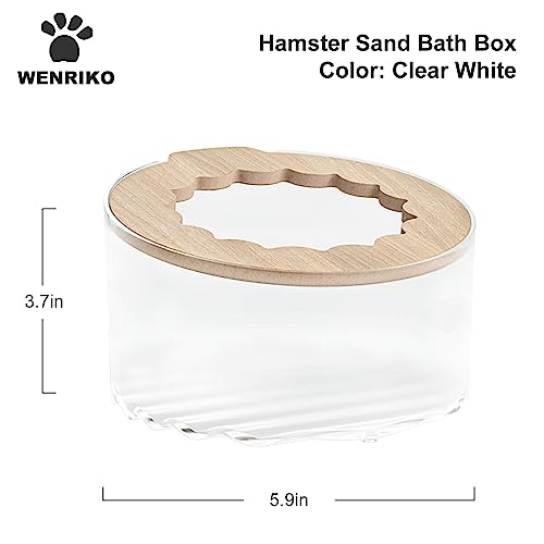Hamster Sand Bath Box, Small Animal Bathroom & Digging Room, Easy to Clean, for Dwarf & Syrian Hamster, Gerbil - color: Transparent