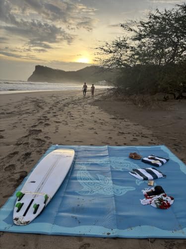 Dolphin Mat 9x9 | Outdoor, Lightweight, Washable, Recycled Materials, Stitched Seams