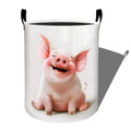 Smiling Cartoon Pig with Pink Cheeks Laundry Basket, Dorm Nursery Foldable Laundry Hamper Organizer for Bathroom Decor, Toy Clothes Storage Box for Bedroom 19.7x15.7 Inch - style: Pig23