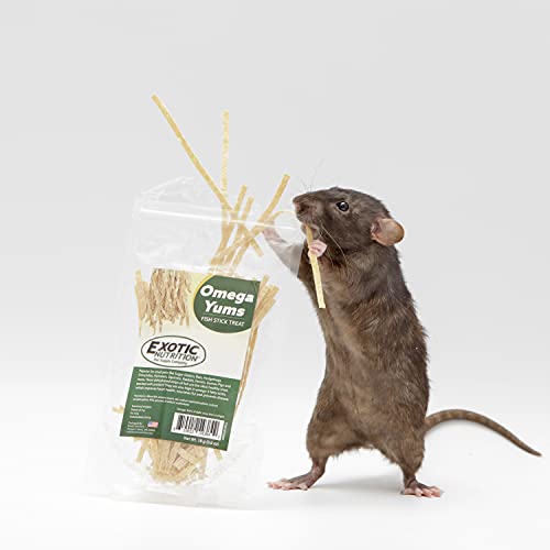 Exotic Nutrition Omega YUMS Fish Stick Treat for Sugar Gliders | All Natural Strips Made with Real Fish (0.6 oz) - size: 0.6 Ounce (Pack of 1)