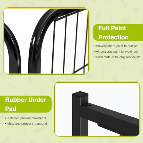 BestPet Dog Playpen 24 Inch 12 Panels Heavy Duty Metal Pet Exercise Pen Without Door Indoor Outdoor Fence Panels Anti-Skid Expandable Design - style: 12 panels-without door