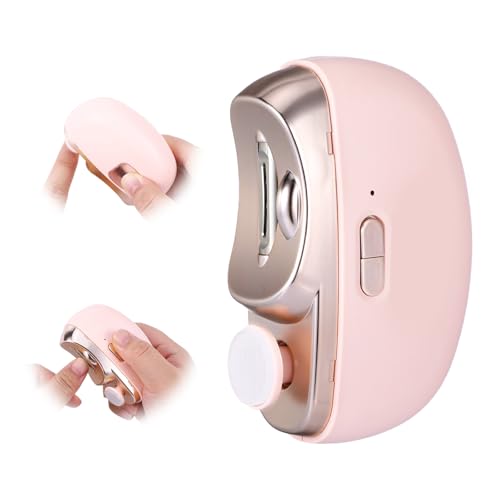 3 in 1 Electric Nail Clipper for Seniors, Baby Nail Trimmer Electric Automatic Trimmer, Safe Electric Toenail Clippers Nail File Tools for Adult, Manicure Kit Grinder with Polishing(Pink) - size: Pink