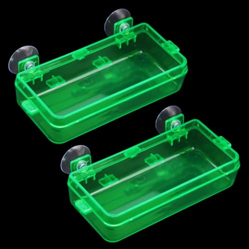 Reptile Suction Cup Feeder 2 Pack, Anti-Escape Food Bowl | for Gecko Lizard Iguana Chameleon Spider Frog Snake, Wall Mount Strong Suction Feeding Dish (Green, M) - color: Green, size: M