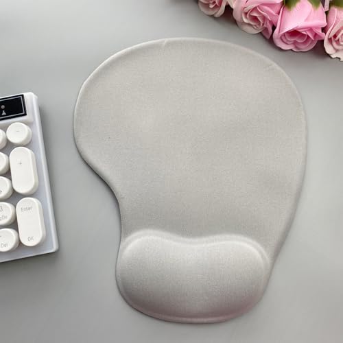 Ergonomic Mouse Pad with Wrist Rest, Gel Wrist Support Mousepad, Pain Relief Laptop Computer Mouse Pad, Non-Slip Mouse Pads for Office & Home (Grey) - color: Grey