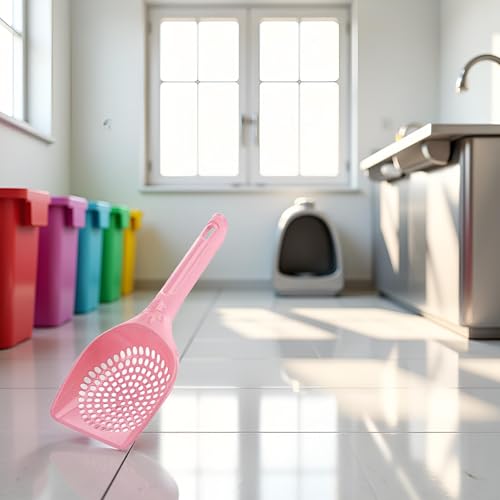 Jowxsx Pink Plastic Cat Litter Scoop Pet Care Sand Waste Scooper Shovel Hollow Cleaning Tool Pet Supplies Easy to Clean Cat Litter Scoops