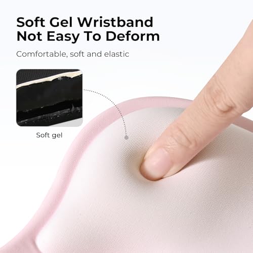 EooCoo Mouse Pad with Gel Wrist Rest, Ergonomic Mousepad Wrist Alignment | Middle Concave Design for Natural Wrist Alignment, Non-Slip Base Mousepad, Carpal Tunnel Relief, Office Desk Accessories - color: Gradient Pink