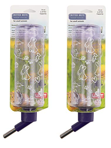 Lixit Standard Cage Water Bottles for Rabbits, Ferrets, Guinea Pigs, Hamsters, Rats, Mice and Other Small Animal's (16 Ounce, Clear Pack of 2) - color: Clear Pack of 2, size: 16 Ounce
