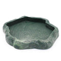 SLSON Small Reptile Feeder Terraium Bowl Plastic Shallow Reptile Feeder for Food and Water Feeding Dish for Lizard Gecko Junior Bearded Dragon,Small Green