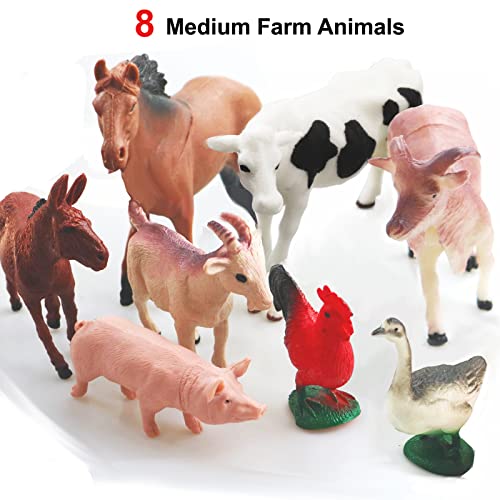 8 Pcs Big Animal Figurines Toys, Farm Realistic Plastic Animals Playset, Educational Preschool Learning Toy Playset for Kids Toddlers - size: 8 Pcs Big Figurines