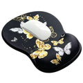 Ergonomic Mouse Pad with Gel Wrist Support, Comfortable Wrist Rest Mousepad with Non-Slip PU Base for Pain Relief, Desk, Home & Office (Golden Butterfly) - color: Golden Butterfly