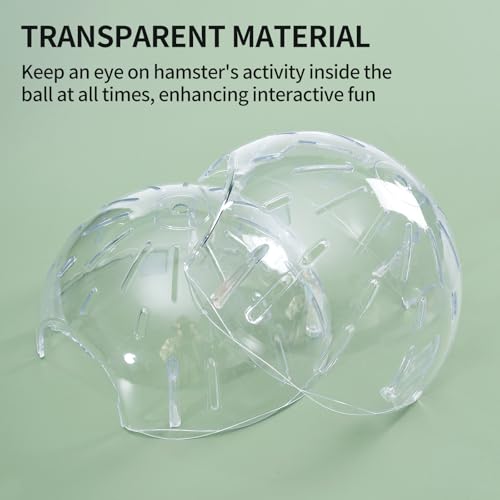7.9 Inch Hamster Ball, Running Ball Toy, Transparent, Breathable, Promote Exercise Health, Reduce Stress, Easy to Clean, Hamster Accessory, for Syrian Dwarf Hamster, Gerbils, Mice, Small Pets, Green - color: Green
