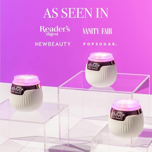 reVive Light Therapy Lux Collection Soniqué Mini, Rechargeable | Sonic Face Cleanser Brush, Medical-Grade Blue & Red Light Therapy for Face, Wrinkle Care, Water-Resistant - style: Lux Sonique Cleanser – Mini