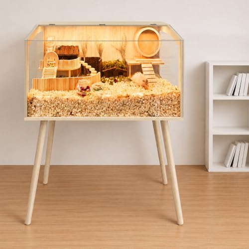 PROLEE Hamster Cage with Legs, Guinea Pig Cages Chew Proof, Hamster House, Hamster Cages and Habitats with Lockable Design, Small Animal Cage, 24" L x 16" W x 40" H - size: 24.0"L x 16.0"W x 40.0"H