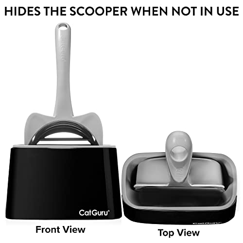 CatGuru Premium Cat Litter Scoop Holder – Heavy-Duty Scooper Storage Caddy, Scoop Stand for Kitty Litter Box, Fits Most Cat Litter Scoops (Black) - color: Black