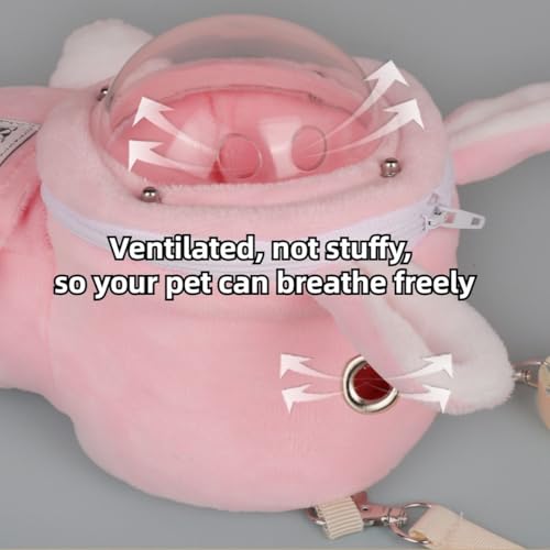 Sugar Glider Bonding Pouch Bonding Pouch Carry for Rat Syrian Hamster Hedgehog Small Pocket Pets, Gerbil Travel Bag Cute Bunny-Shaped Outing Bag with Large Transparent Window (Pink,Large) - color: Pink, size: 3.9"L x 3.2"W x 7.1"H