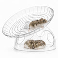 Silent Hamster Wheel with Hamster Hideout, Quiet Flying Saucer Exercise Wheel for Dwarf Hamsters, Stable Running Wheel, Small Animal Cage Accessory, Easy to Clean (Lucency) | 2-in-1 flying saucer wheel with hideout, quiet spin, wide track, clear body, sta