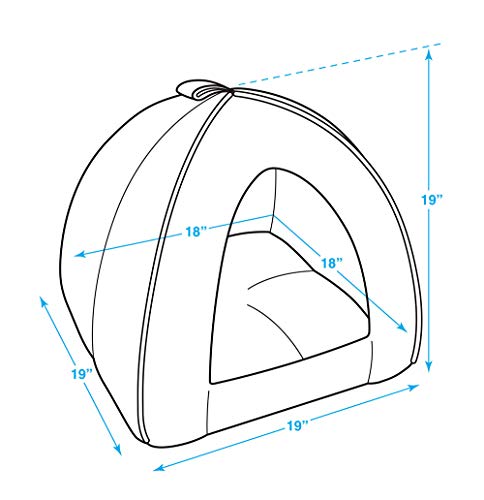 Best Pet Supplies Cat Bed for Indoor Cat, Domed Tent House with Removable Pillow, Covered Cat Cave for Small Dog, Puppies and All Breeds of Cats - Navy, 19 x 19 x H:19" - color: Navy, size: 19" x 19" x H:19"