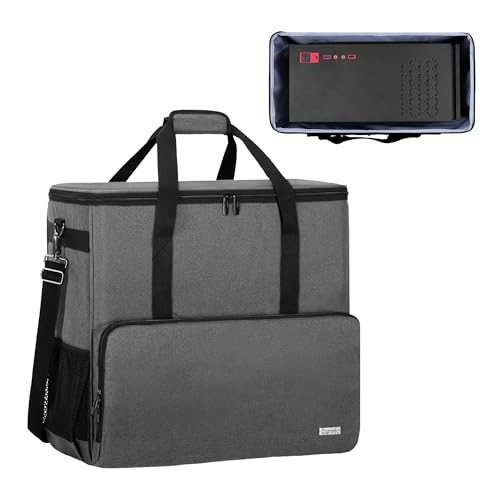PC Carrying Case, Desktop Travel Bag for Full Computer Tower, Gray | Computer Desktop Tower Case with Shoulder Straps Fit ATX/M-ATX Motherboards, Keyboard, Mouse, Cables & Earphones - color: Grey