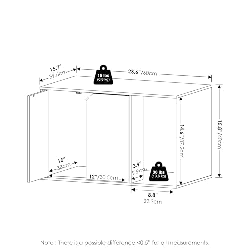 Furinno Peli Litter Box Enclosure, Small, Americano - color: Americano, size: Small
