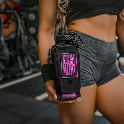 Iron Infidel Battle Bottle - 32 Oz Insulated Water Bottle with Straw Lid & Chug Cap, Stainless Steel Metal Flask Includes Rugged, Removable Sleeve for Keys, Wallet, & Phone (Valkyrie 1 Liter) - color: 32oz - Valkyrie, size: 32 Ounces