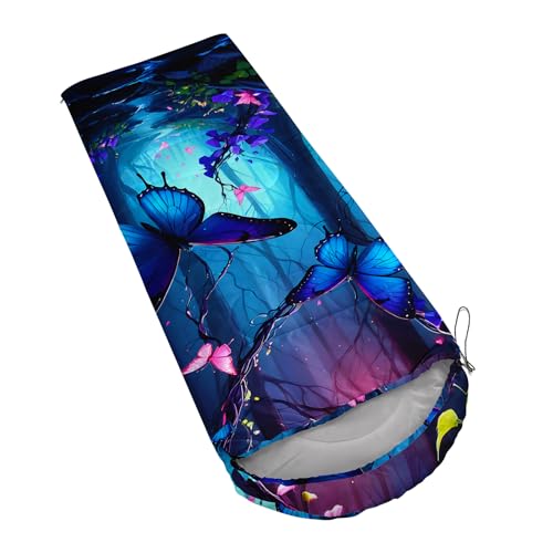 AILONEN Midnight Meow Sleeping Bag, Charcoal Cat Eyes Crescent Graphic, Portable Camp Sack Sleepover Style - color: S116