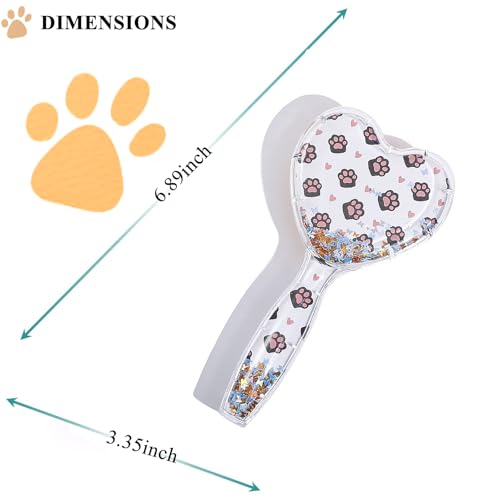 Small Dog Brush, Soft Dog Grooming Brush for Shih Tzus, Yorkies, Maltipoos, Maltese, Love Shape Puppy Massaging Pet Hair Brush, Cat Brush, for Small Dogs Cats of All Hair Types (Cute Paws) - color: Cute Paws