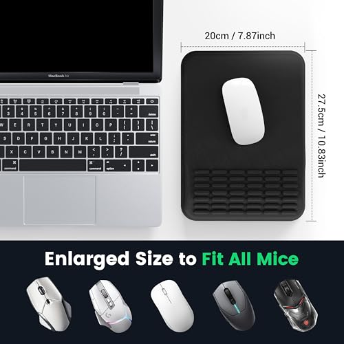MEKASS Mouse Pad with Wrist Rest, Ergonomic Slope Mousepad for Carpal Tunnel Pain Relief, Memory Foam Desk Computer Wrist Support Mouse Pad with Non-Slip PU Base for Office Home (Beach) - color: Beach