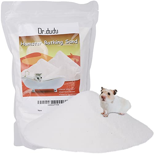 DR.DUDU 6.6lb Hamster Sand for Sand Bath, Hamster Cage Accessories(White) | Dust Free Desert Sand for Gerbil Chinchillas Syrian Mice Small Animals - color: White, size: 6.6lb