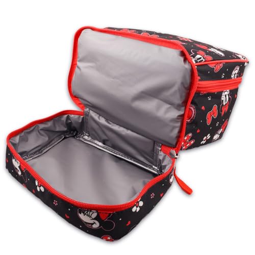Disney Minnie Mouse Backpack and Lunch Box Set for Girls Bundle, More | Insulated Lunch Bag & 15in Large Durable Minnie Bookbag Plus Water Bottle, Stickers, More - Minnie Mouse School Supplies