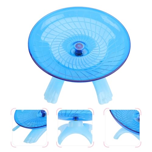 DOITOOL Non-Run Disc Exercise Wheel for Small Pets Hamsters Hedgehogs Blue Pet Encourages Healthy Activity and Nail Training