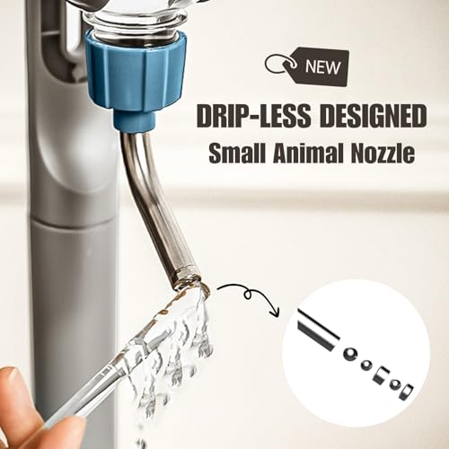 Automatic Pet Food Water Dispenser, Auto Gravity Pet Feeder Water Bottle Set for Crate Cage for Puppy Cat Rabbit Guinea Pigs Chinchilla Ferret Hedgehog (Blue) - color: Blue