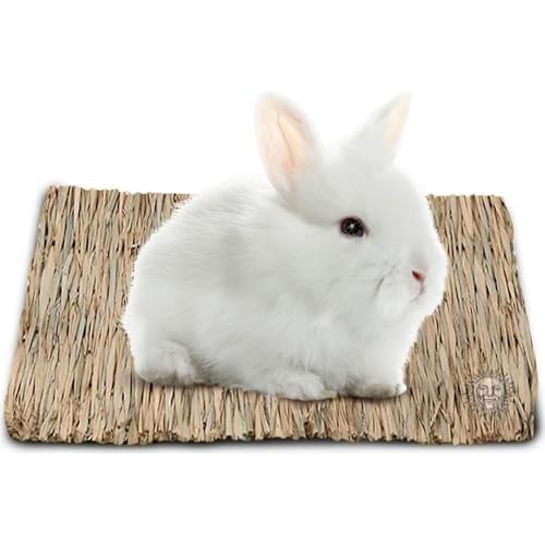 SunGrow Rabbit, Leopard Gecko & Guinea Pig Grass Chew Mat, Hay Bedding, Zip tie to Wire Cage Provide Insulation Cold Weather, Cover Ugly Wire on Cage, DIY Small Pet Runways, Huts
