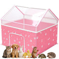 Cat Playpen, Puppy Playpen Small Dog Pet Crate Tent Cage Indoor & Outdoor, Cat House Enclosure Kennel Dogs/Cats/Rabbits/Hamster (Pink)
